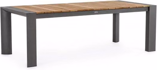 Tavolo da giardino allungabile Cameron GIORDANOSHOP in alluminio antracite e legno di teak L: 228-294 cm, P: 100 cm, H: 75 cm – 1