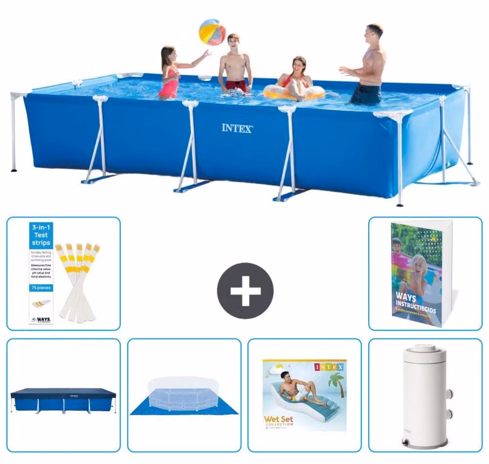 Piscina fuori terra rettangolare - 450x220x84 cm - composta da 5 elementi - modello S148