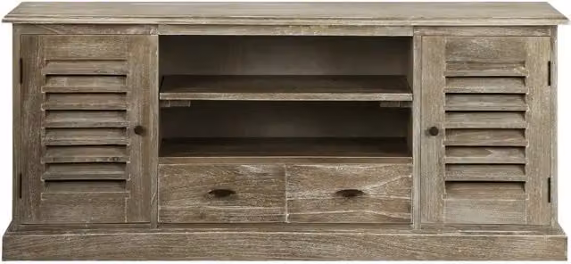 Mobile Porta TV vidaXL in Legno Massello di Mindi, Colore Marrone Antico, L 145 x P 35 x H 60 cm