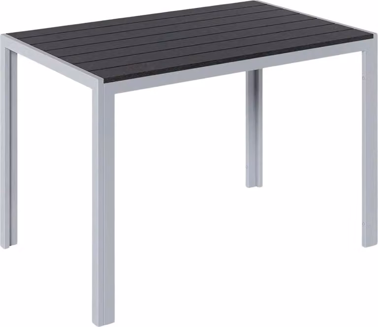 Tavolo da giardino Valora - Tavolo da giardino - Tavolo da pranzo per esterni - Outdoor - Per giardino e terrazza - Tavolo rettangolare in alluminio con piano a doghe in metallo - 110 × 70 × 73 cm - Grigio