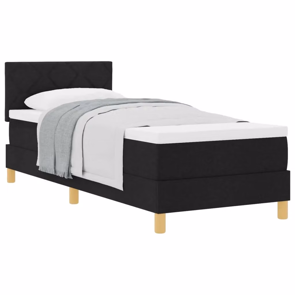 Letto ibrido con testiera e cuscino vidaXL in tessuto nero L 80 cm x P 200 cm x H 40 cm – 2