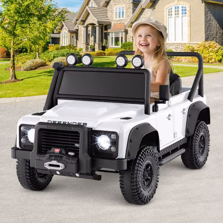 Auto elettrica Land Rover Costway 12V per bambini con telecomando per genitori, colore bianco