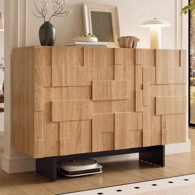 Consolle moderno in legno effetto rovere nero ¨C Minimal ¨C 105x33.5x76 cm