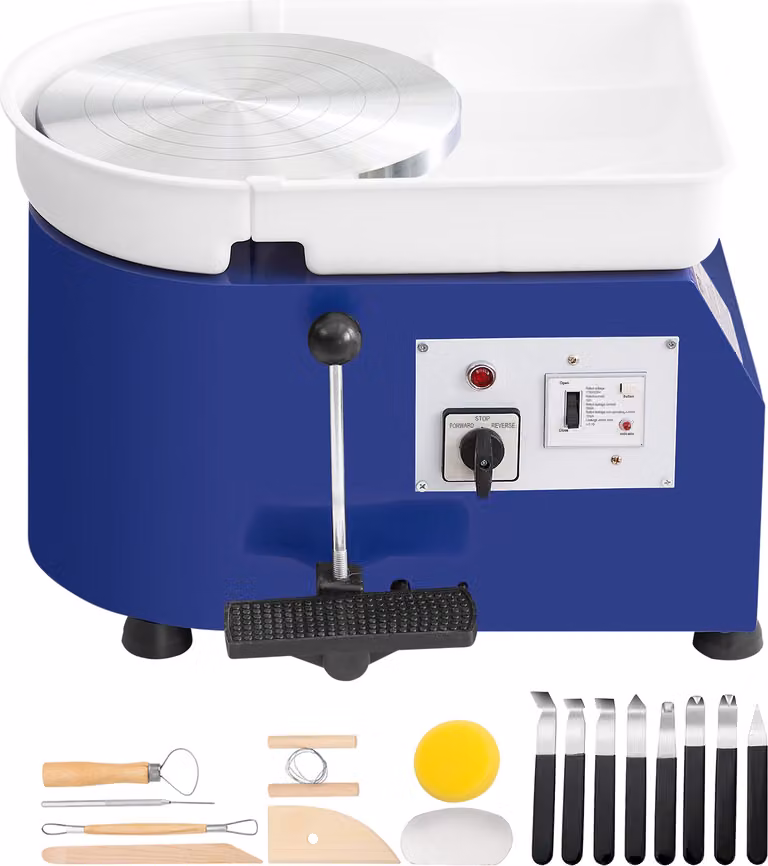 SucceBuy tornio da vasaio - 11 pollici in Vetroceramica con pedale, strumenti di scultura e grembiule. 350 W per creazioni artistiche