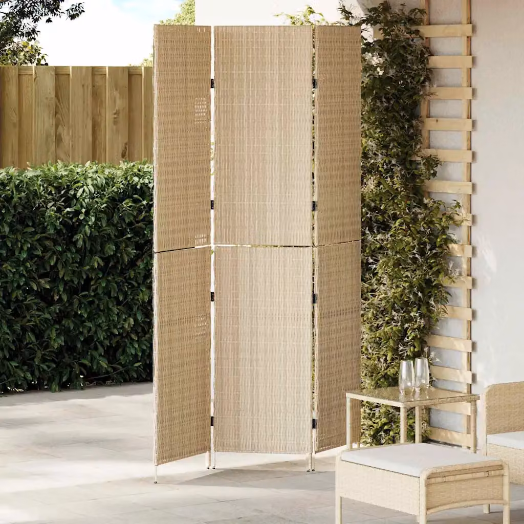 Divider per stanze vidaXL in rattan beige L: 147 cm, H: 180 cm
