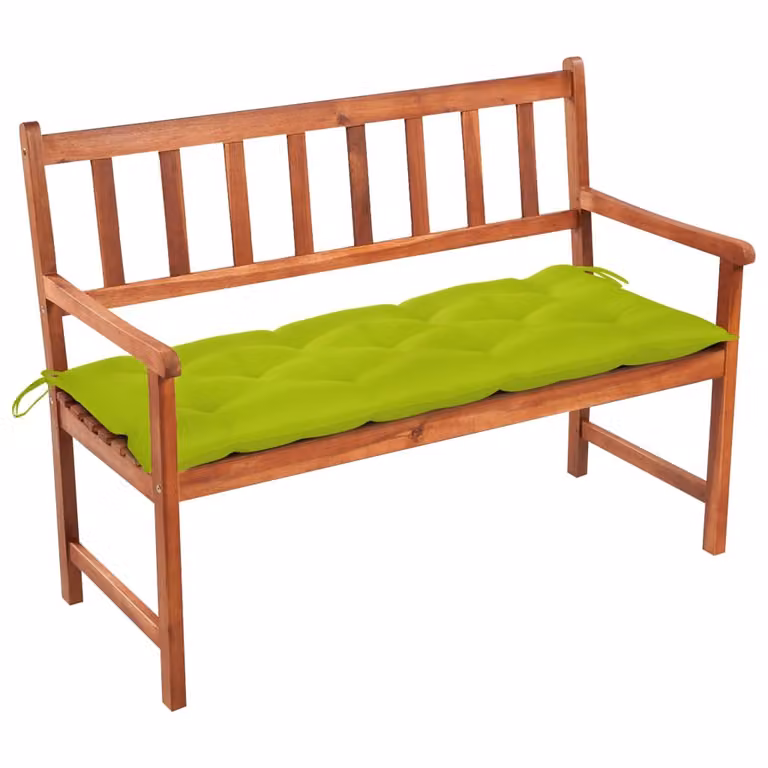 The Living Store Panca da giardino con cuscino 120 cm in legno massiccio di acacia