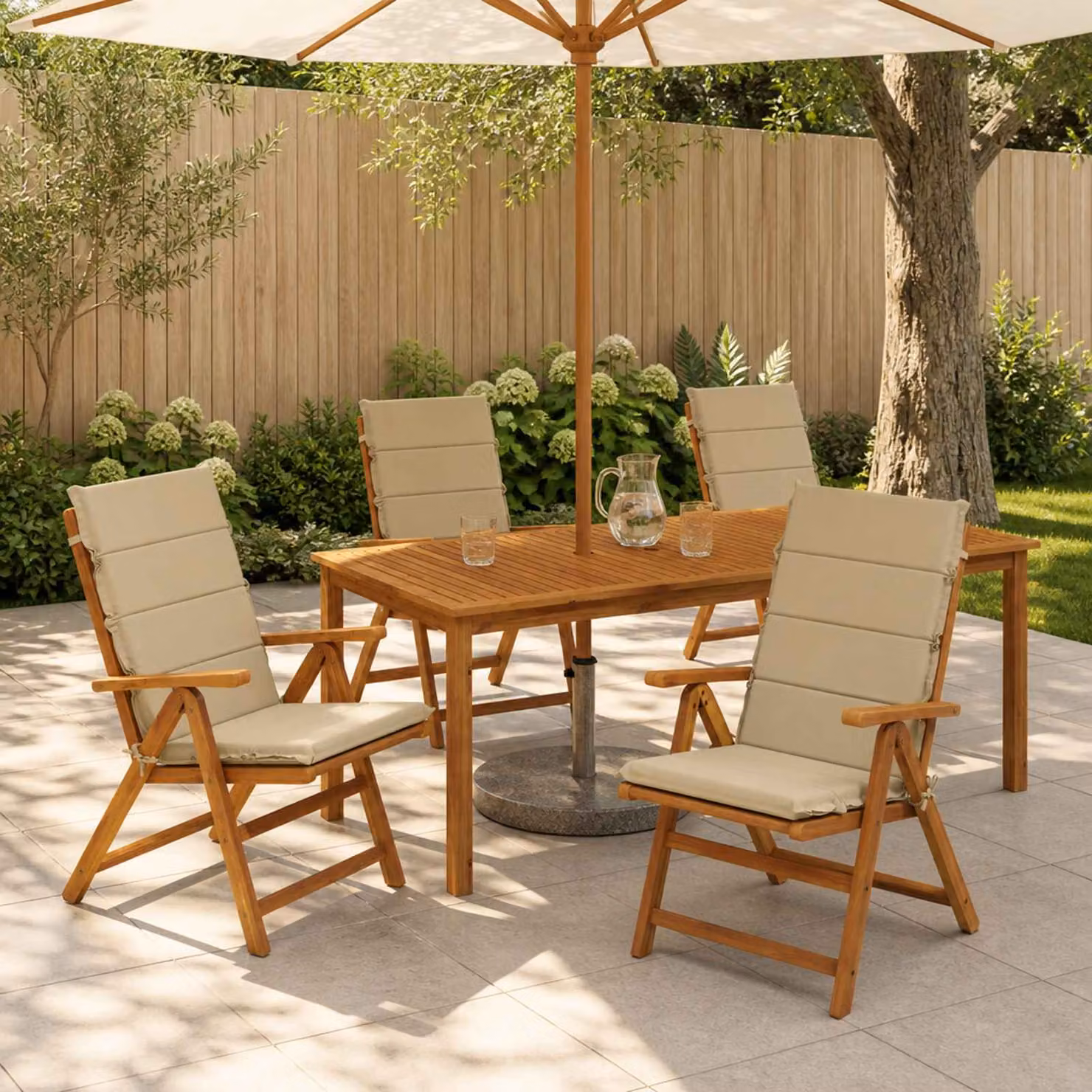 vidaXL Cuscini Bhair Alto Schienale in 4 Pezzi GEMERT 100% Poliestere