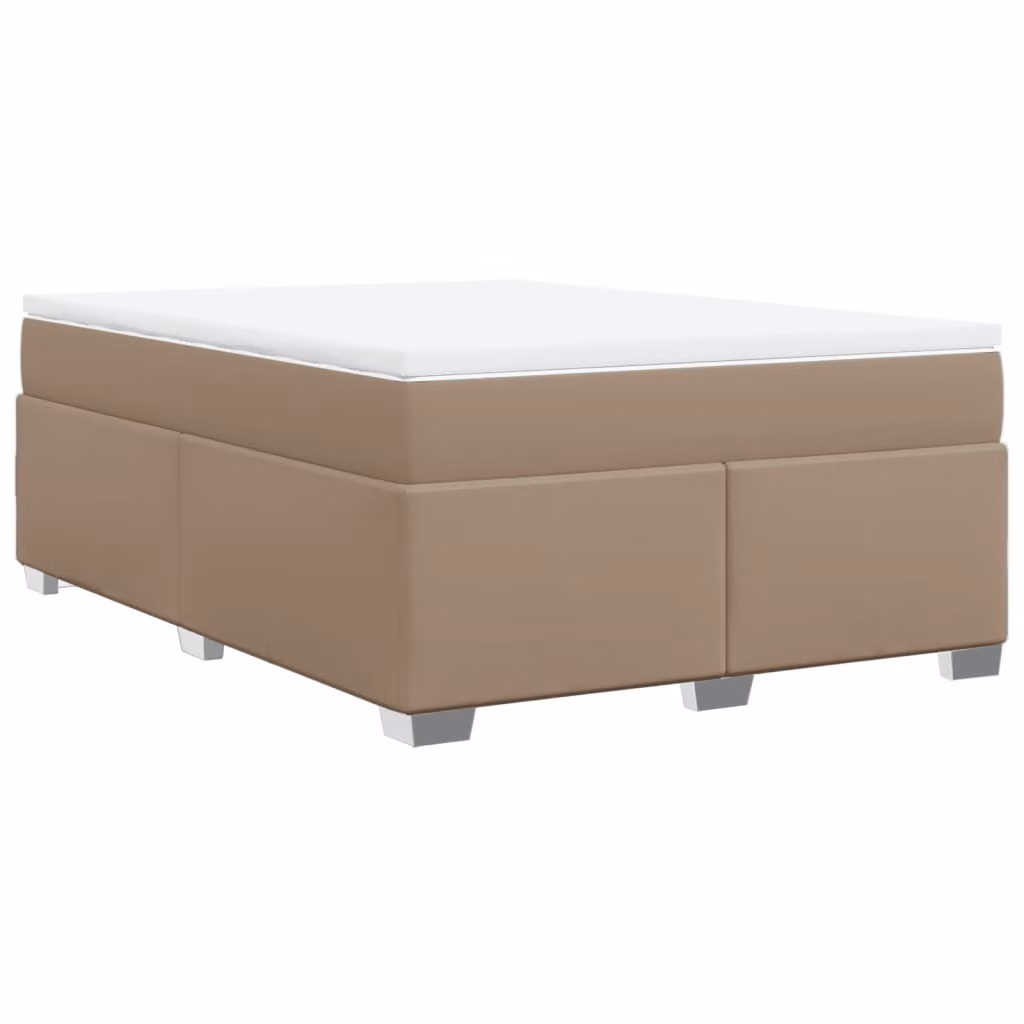 Giroletto a Molle con Materasso Cappuccino 140x190cm Pelle finta