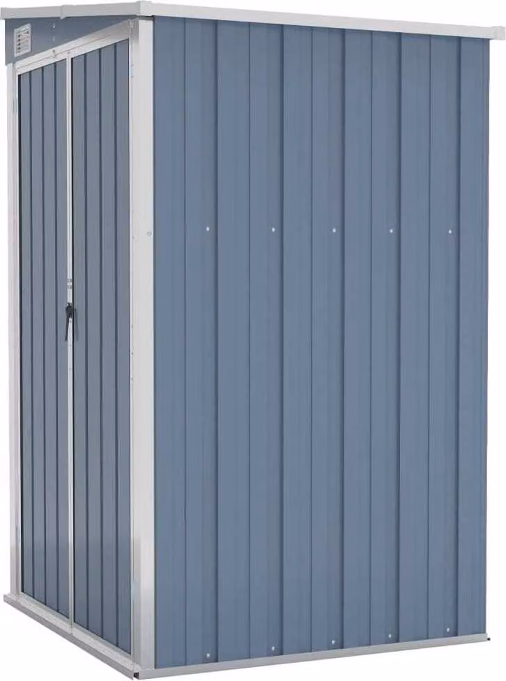 Capanno Giardino a Parete Grigio 118x100x178 cm Acciaio Zincato