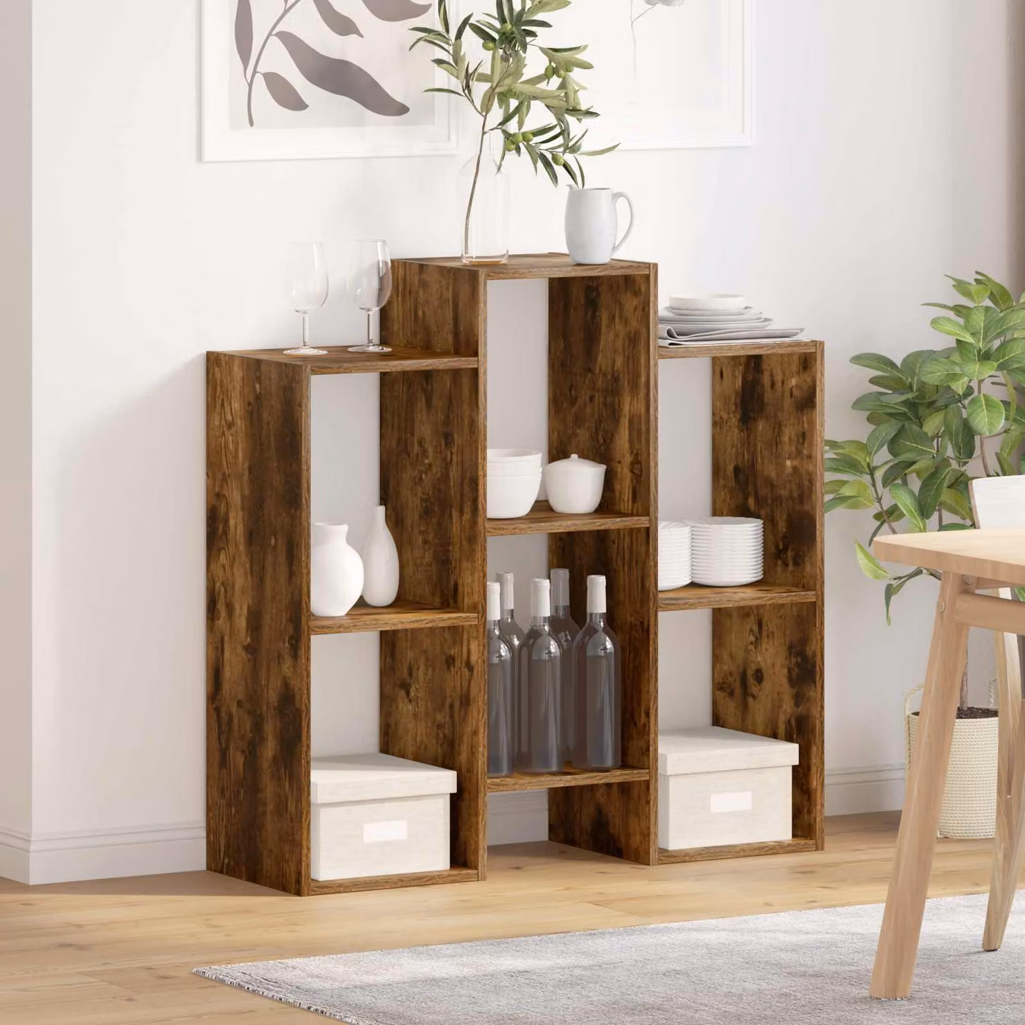 Credenza moderna vidaXL in rovere fumé marrone L 90 cm x P 30 cm x H 90 cm