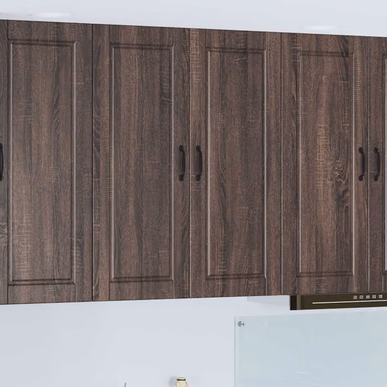 Armadietto a muro moderno vidaXL PORTO in rovere marrone con ante a battente e ripiani interni L: 80 cm, P: 31 cm, H: 100 cm