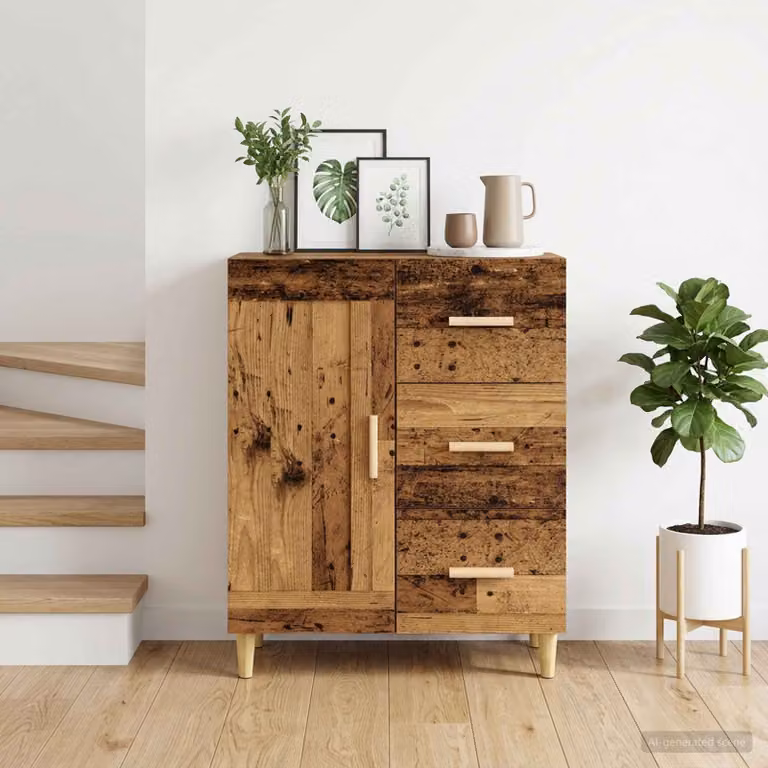 Credenza moderna vidaXL in legno ingegnerizzato color marrone L: 69,5 cm, P: 34 cm, H: 90 cm