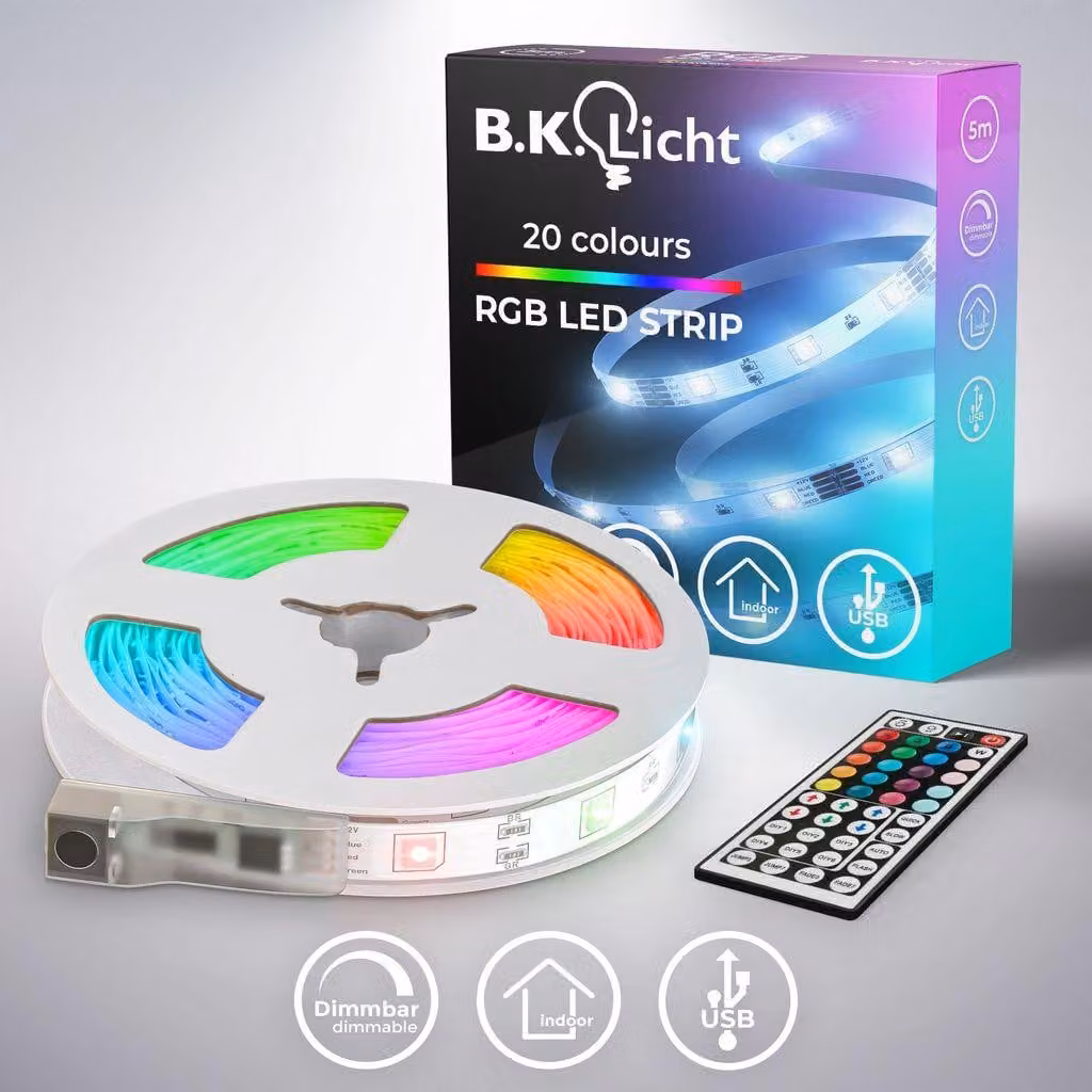 Nastro LED RGB 5m 150xRGB LED/0,04W, incl. USB