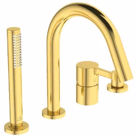 Ideal Standard Joy - Miscelatore per bordo vasca, installazione a 4 fori, oro spazzolato BC789A2