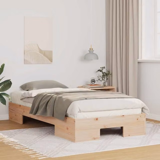 Giroletto moderno in legno di pino marrone per adulti L/P/H: 200 x 90 x 25 cm