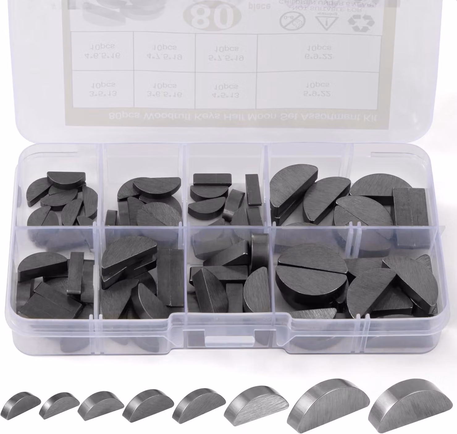 Assortimento di tasselli Federkeile, 80 pezzi, da 3 a 6 mm, per fissaggi meccanici