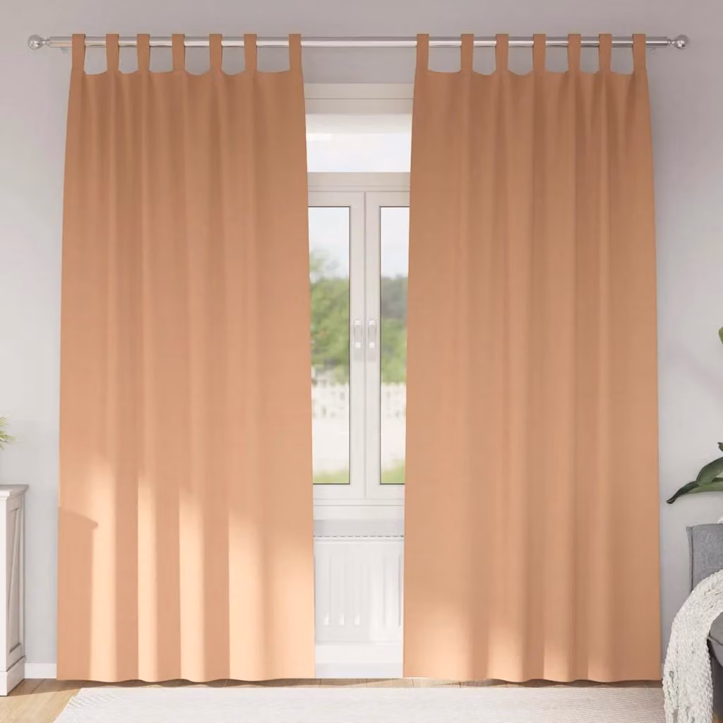 Set di 2 tende blackout vidaXL con anelli, colore marrone, H: 225 cm x L: 140 cm