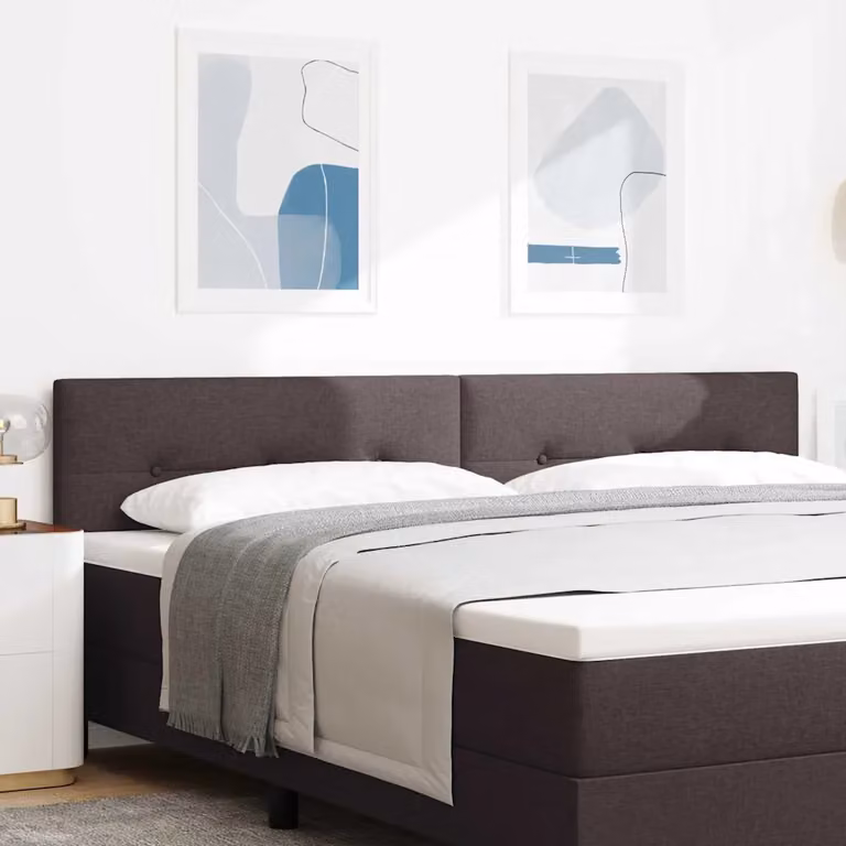 Testiera regolabile in altezza vidaXL in tessuto marrone scuro per camera da letto, larghezza 200 cm