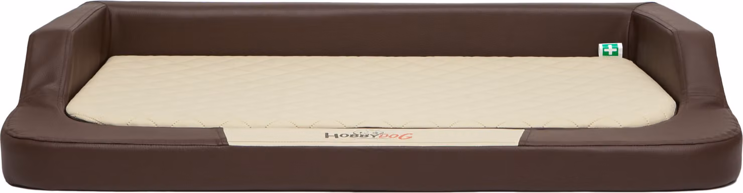 Cuscino per cani Cesto per cani Divano per cani Ortopedico per cani da compagnia Lavabile - Medico Lux 75 x 50 x 15 cm [taglia: L] - Marrone con beige