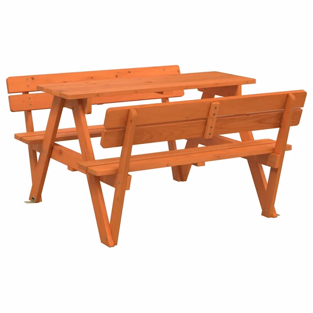 Tavolo da picnic per 4 bambini vidaXL in legno di abete marrone con foro per ombrellone L: 200 cm, P: 108 cm, H: 90 cm – 2