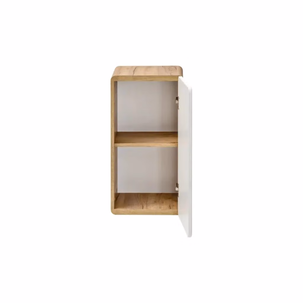 Mobile bagno sospeso Meublorama ERBANO in rovere e bianco lucido L: 68 cm, P: 35 cm, H: 32 cm – 2