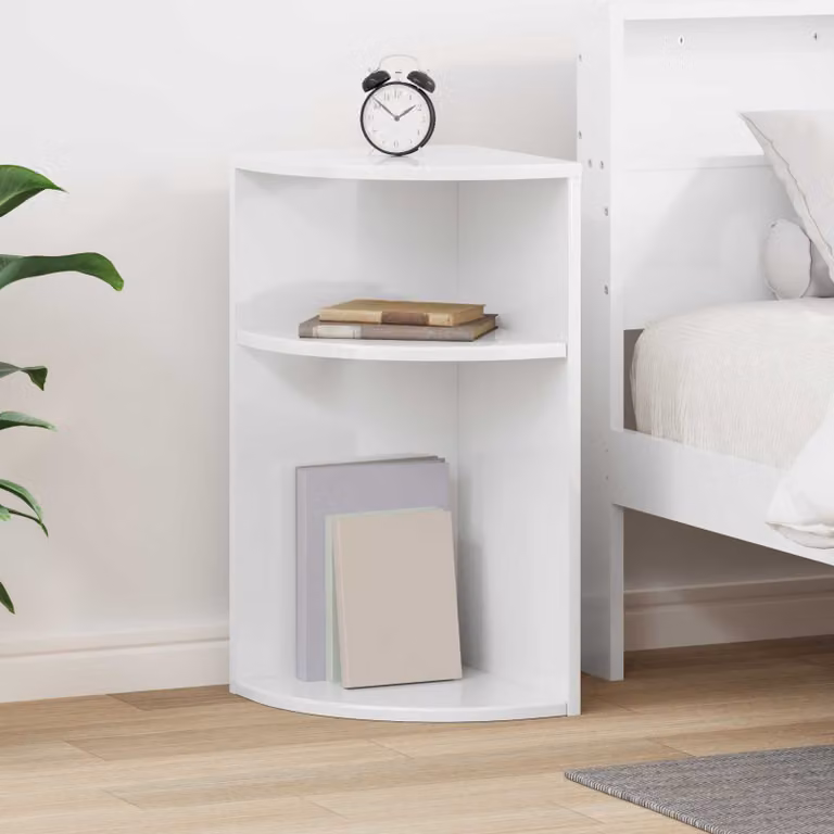 vidaXL Tavolino Moderno Quadrato in MDF Bianco Lucido L/P/H: 29,5 x 29,5 x 60 cm