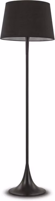 Lampada da terra London Pt1 Ideal-Lux nera in metallo e tessuto