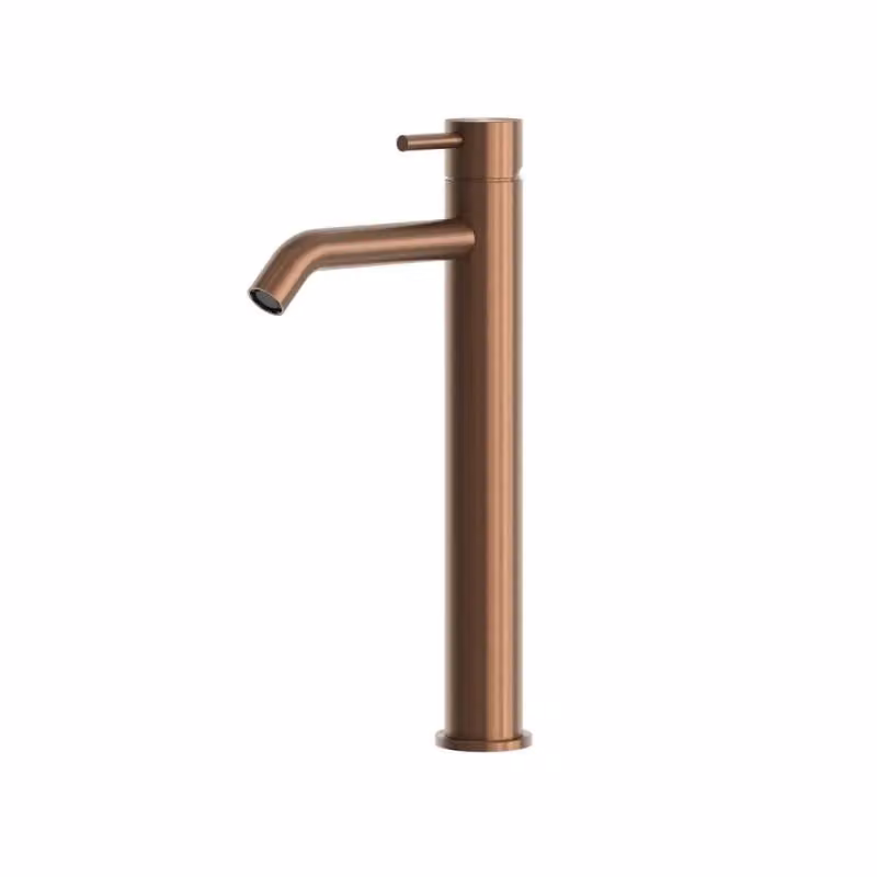 SINED Rubinetto miscelatore per lavabo modello LEVANTE in acciaio inox 316L con finitura Oro Rosa PVD, Altezza: 25 cm – 2