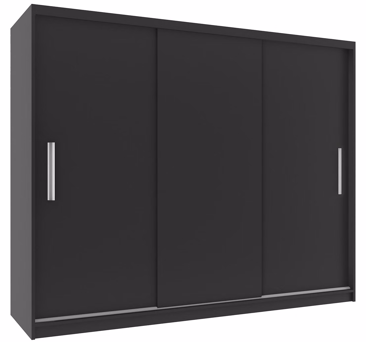 BELINI Verona, armadio scorrevole da 232 cm, nero opaco - armadio per l'ingresso con asta appendiabiti, ideale per la camera da letto