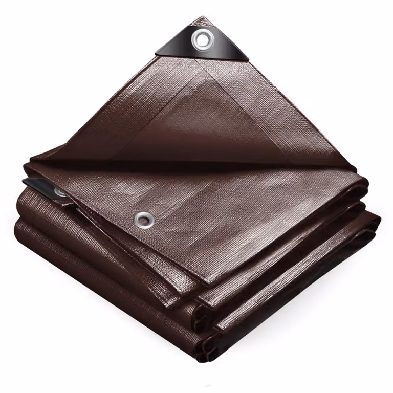 VOUNOT® Telone 3x5m 240 g/m² Telone impermeabile per camion con occhielli, telone in tessuto Marrone