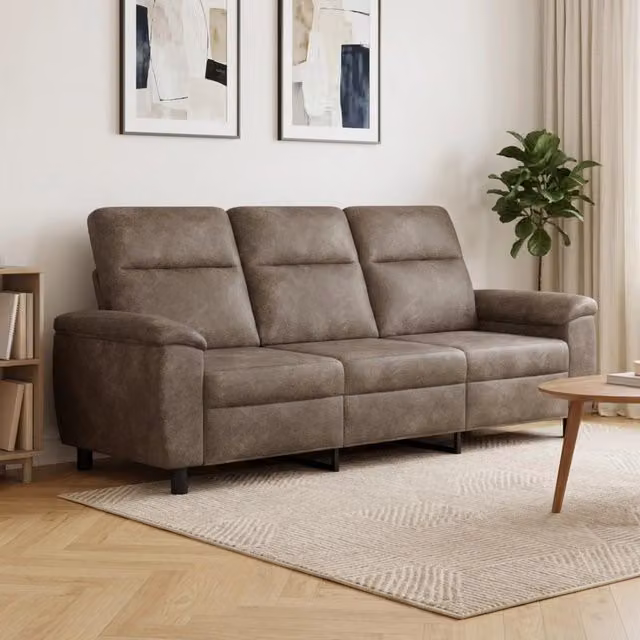 Divano moderno vidaXL in ecopelle grigio scuro con struttura in metallo L: 214 cm, P: 90 cm, H: 95 cm – 1