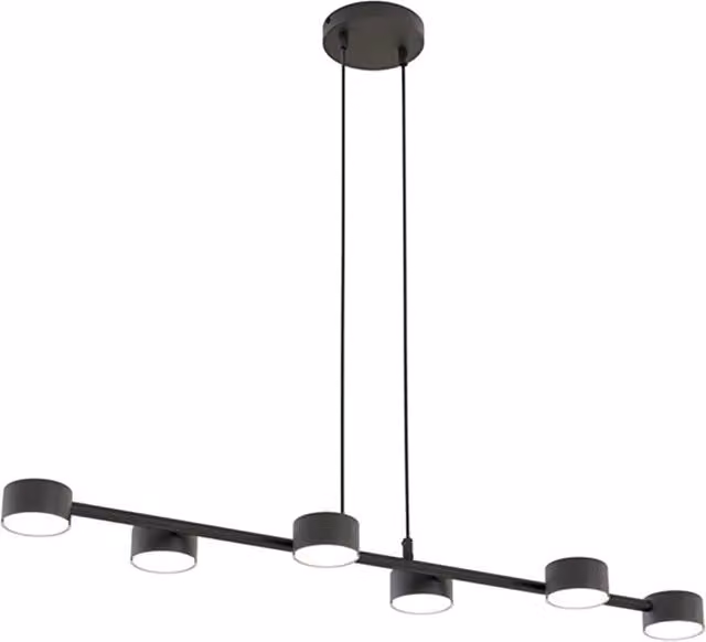 Lampadario Minimal Cyllenius Acciaio Nero 6 Luci Gx53