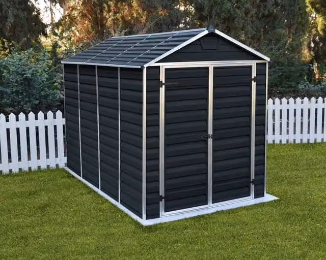 Casetta da giardino Palram Skylight in policarbonato e alluminio, colore grigio antracite, L/P/H: 303 x 185 x 217 cm
