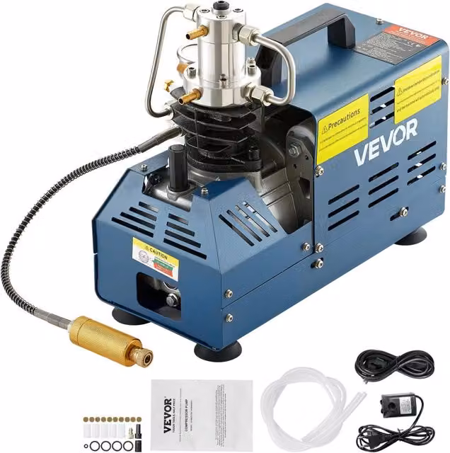 Compressore Elettrico Alta Pressione 1800W Pompa Aria Compressa 4500 PSI 300 Bar 220V per Bombole PCP Subacquea Paintball