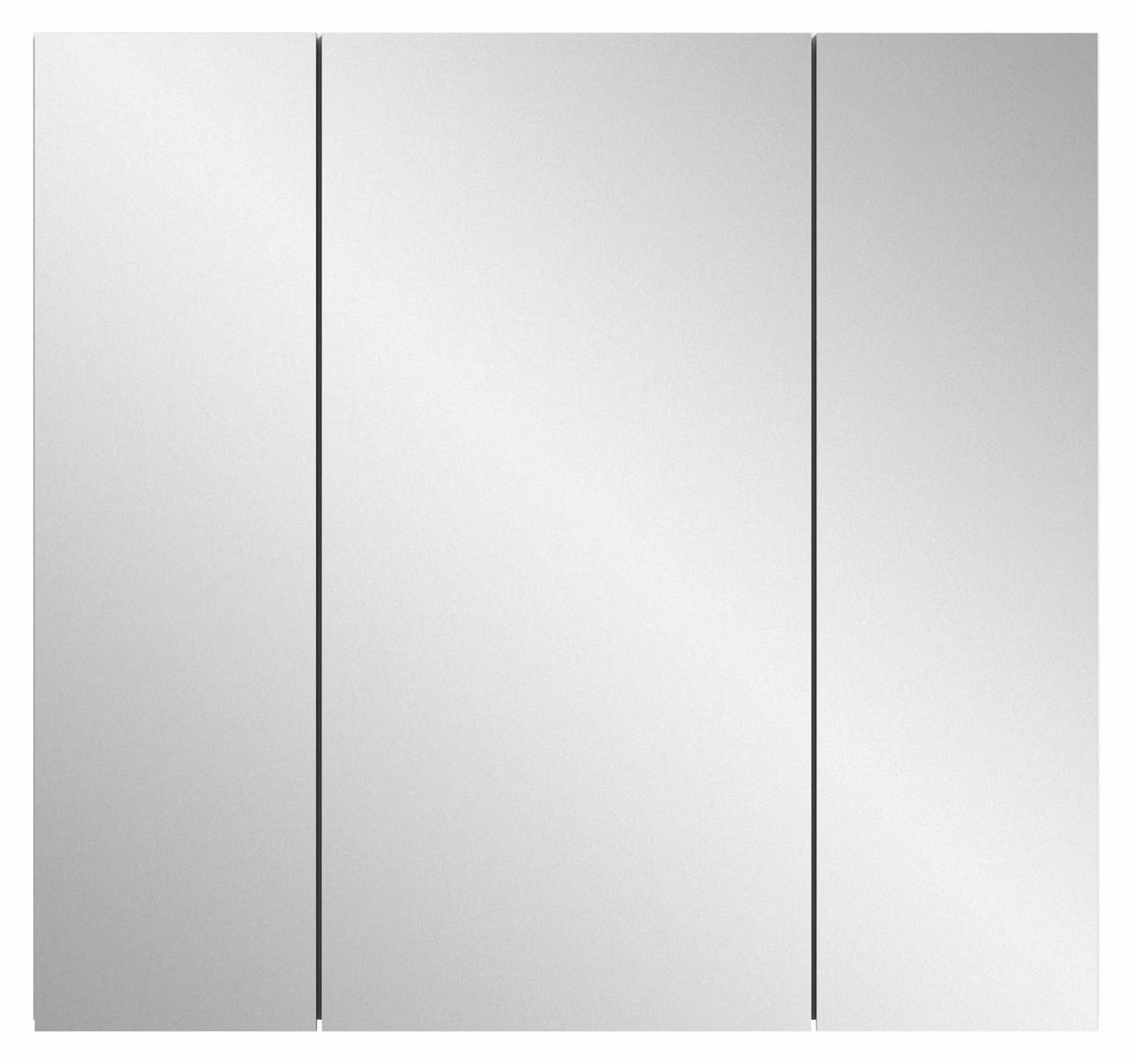 Mobiletto con specchio da bagno Vira a 3 ante, bianco lucido, bianco.