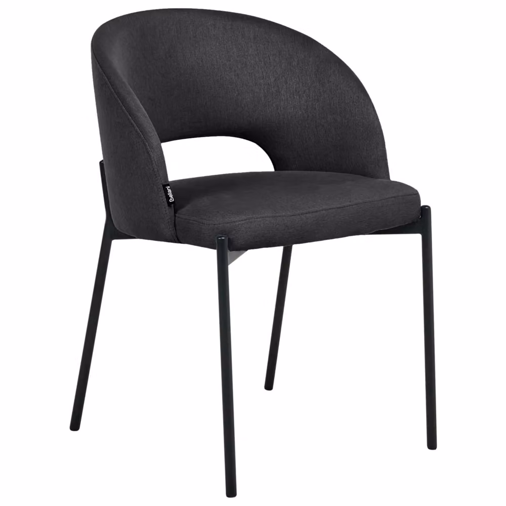 Set di 2 sedie da pranzo BELIANI in tessuto nero e metallo con braccioli, stile moderno industriale – 2