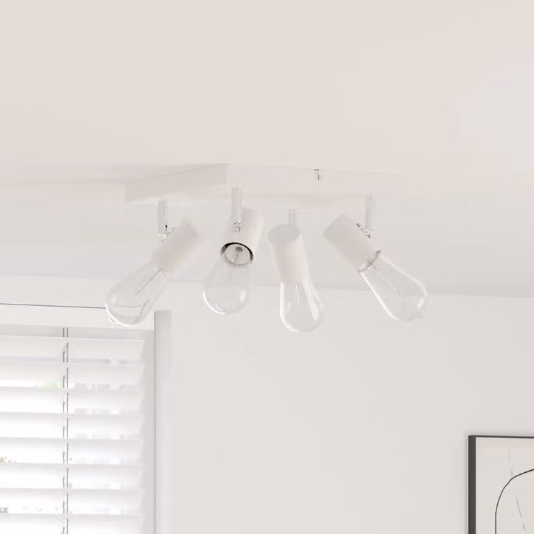 vidaXL Faretto da soffitto moderno in metallo bianco, regolabile, L/P/H: 26 x 26 x 11,5 cm