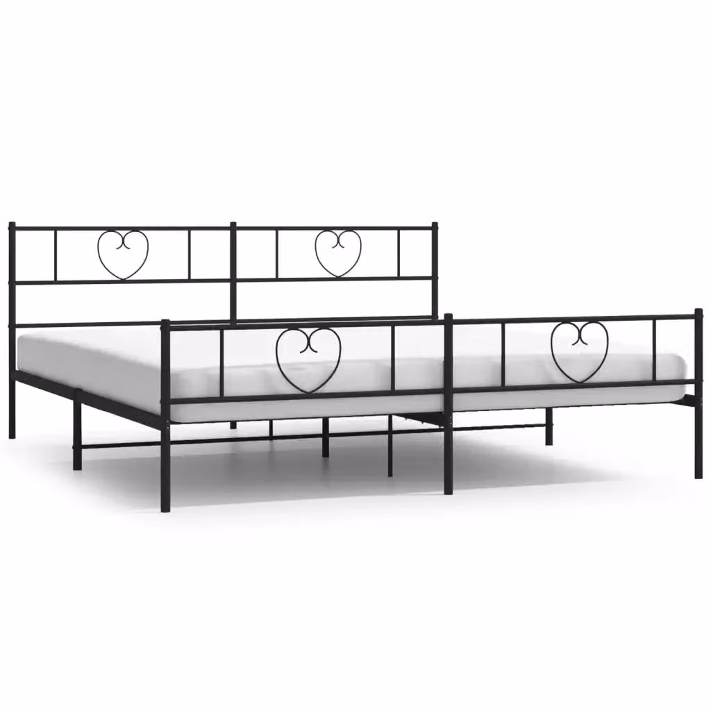 Giroletto vidaXL con pediera in metallo nero, L/P/H: 180 x 200 x 90 cm – 2