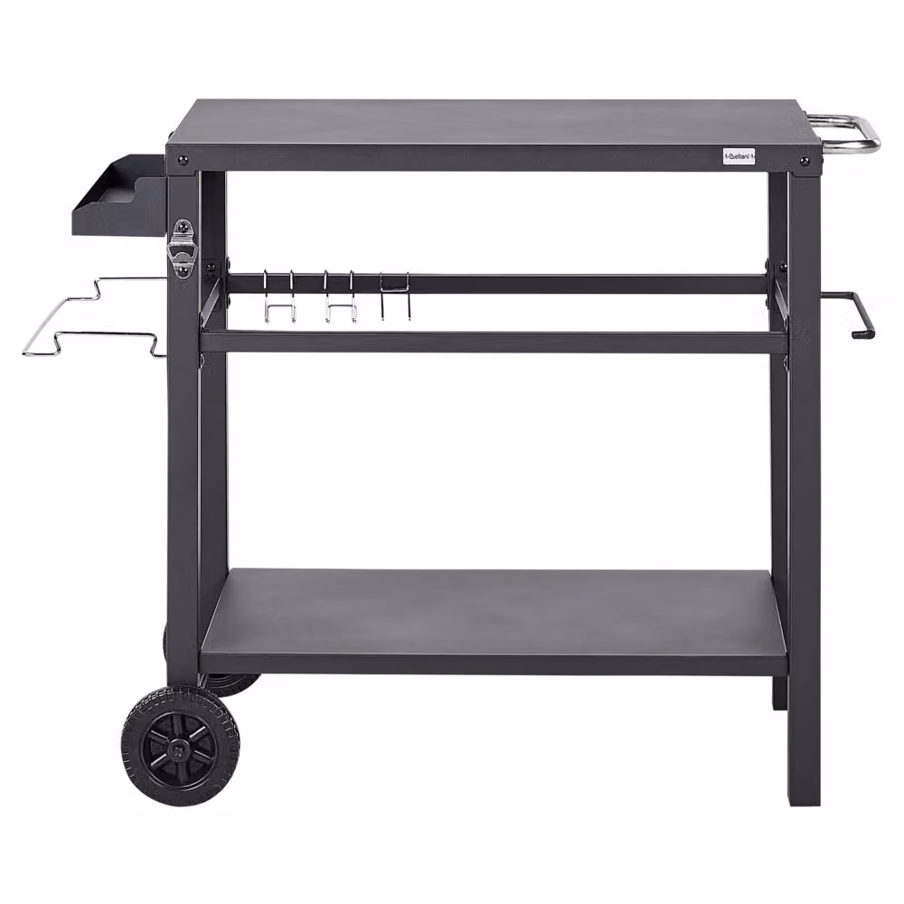 Carrello da giardino BELIANI in metallo nero opaco con ruote per esterno e terrazza L/P/H: 115 x 60 x 83 cm – 2