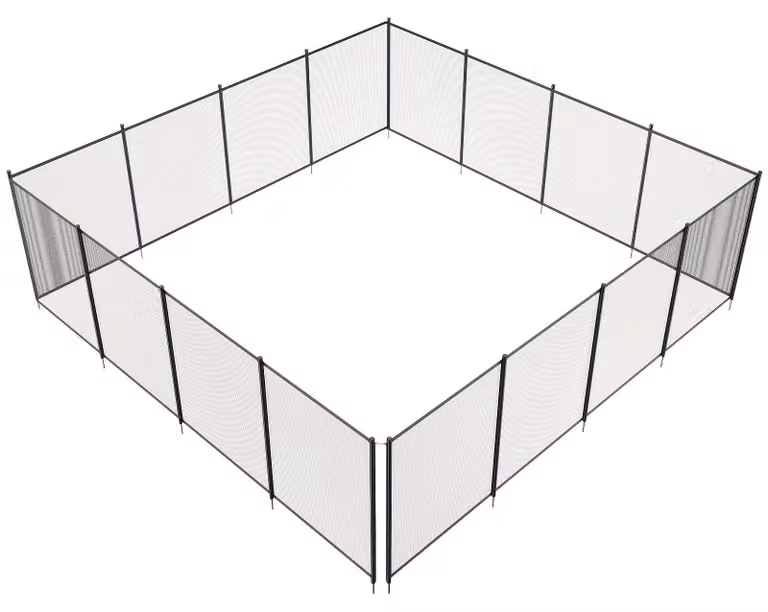Recinzione per piscina - Barriera di sicurezza per piscina - Staccionata per piscina - Recinzione per piscina - Cancello di sicurezza - Acciaio inossidabile nero, lunghezza 4 x 72 piedi