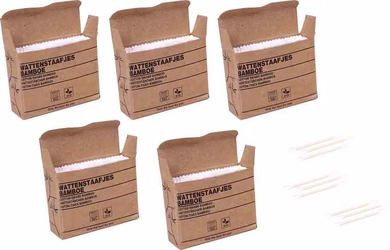 Set di 1000 bastoncini di bambù (lunghezza 7,5 cm) in scatole di cartone