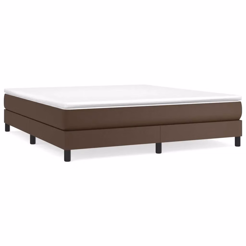 Struttura Letto con Rete a Molle vidaXL in Similpelle Marrone L: 180 cm, P: 200 cm, H: 203 cm – 2
