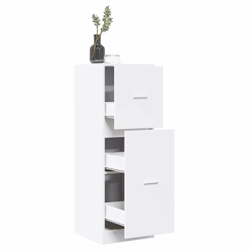 Armadietto da farmacia a muro vidaXL Bianco con ripiani e cassetti L/P/H: 40 x 41 x 118 cm