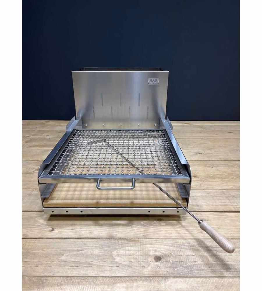 B&B Artigianato Italiano Design - Barbecue a legna in acciaio inox 50x81 cm