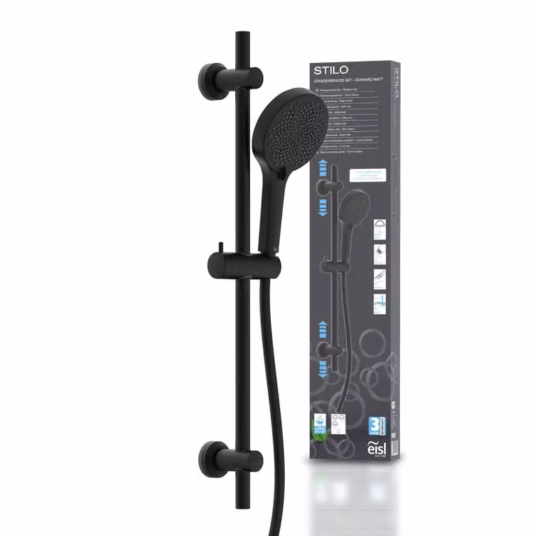 Set doccia a barra STILO, nero opaco