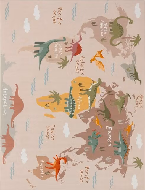 Tappeto per bambini Bini beige quadrato 200 x 200 cm
