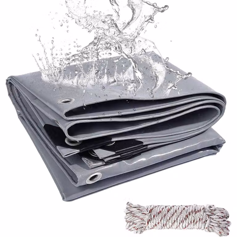 Telo copri carico per camion, 440 g/m², impermeabile, con occhielli, 2x3 metri, PVC, colore grigio