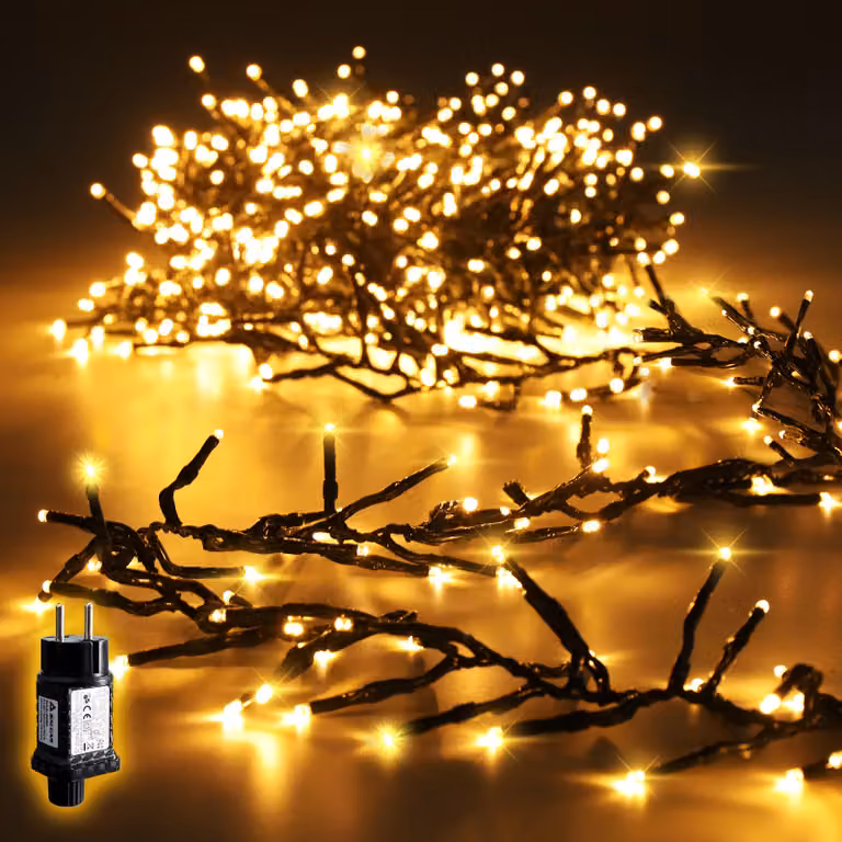 Salcar 2m 200 LED luci fiabesche luci di Natale bianco caldo cluster con 8 modalità e memoria decorazione matrimonio festa interna