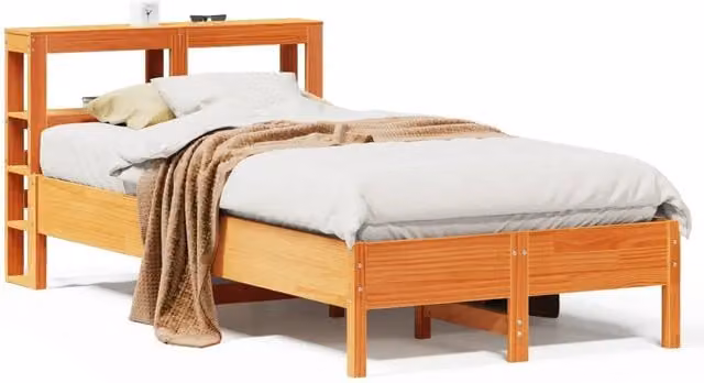 Letto singolo | Letto per adulti | Letto senza Materasso Marrone Cera 100x200 cm in Legno di Pino