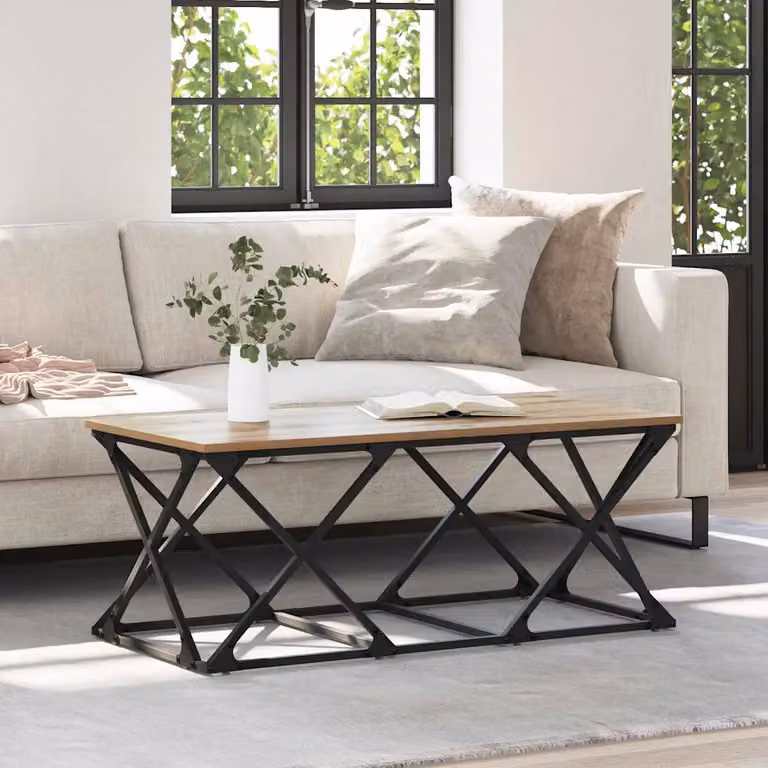 vidaXL Tavolino da salotto moderno in rovere marrone L: 100 cm, P: 49 cm, H: 40 cm